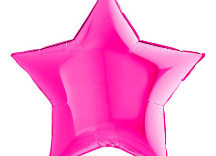 36"/Ø91cm Folienballon Lose - Uni Stern | Magenta