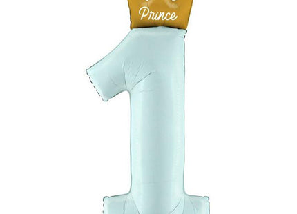 Riesenzahl Folienballon 46"/117cm | 1st Birthday Prince #1