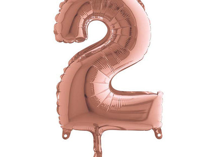 ABC Mini Zahlen Folienballon 14"/36cm | Rosegold #2
