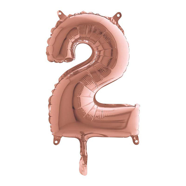 ABC Mini Zahlen Folienballon 14"/36cm | Rosegold #2
