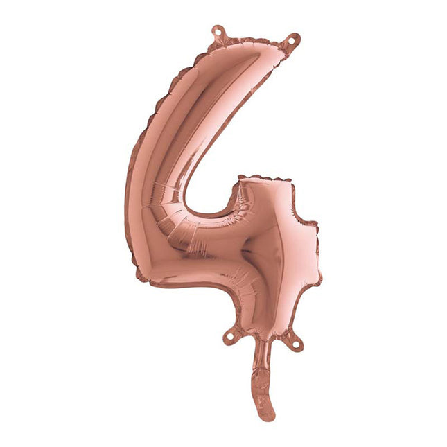 ABC Mini Zahlen Folienballon 14"/36cm | Rosegold #4