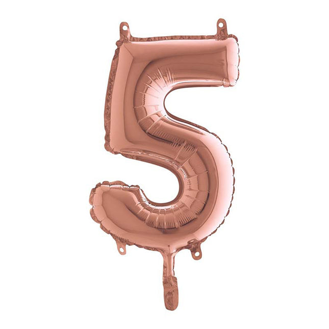 ABC Mini Zahlen Folienballon 14"/36cm | Rosegold #5
