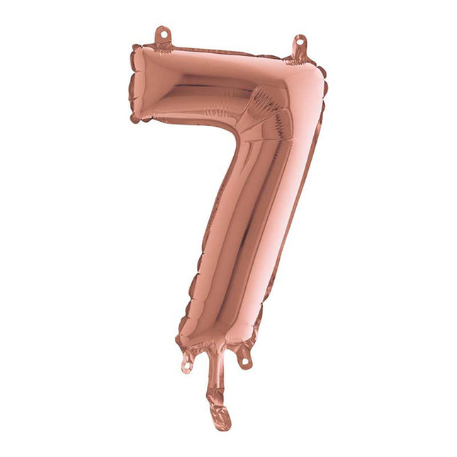 ABC Mini Zahlen Folienballon 14"/36cm | Rosegold #7