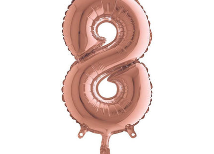 ABC Mini Zahlen Folienballon 14"/36cm | Rosegold #8