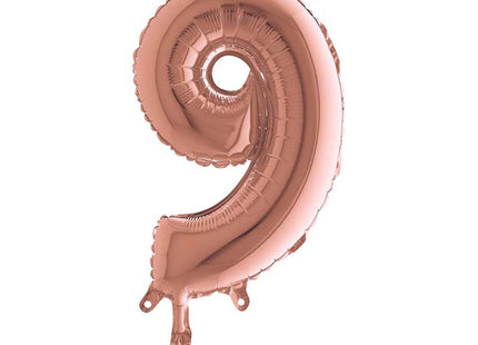 ABC Mini Zahlen Folienballon 14"/36cm | Rosegold #9