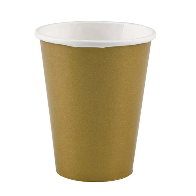 Pappbecher Uni 250ml/8Stk. Gold