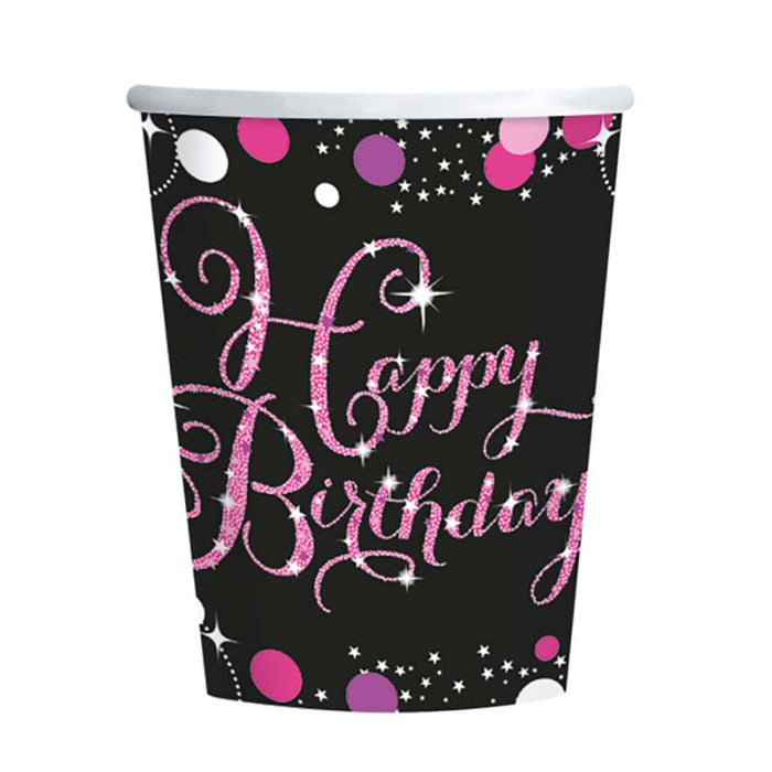 Pappbecher Sparkling HB pink 250ml/8Stk.