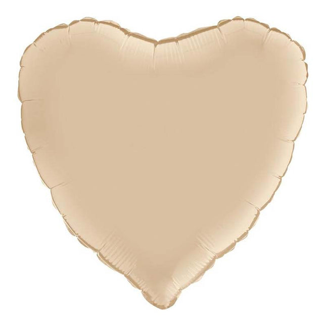 Herz Folienballon 18"/46cm (unverpackt) | Creme Satin