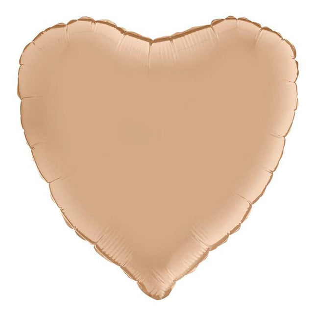 Herz Folienballon 18"/46cm (unverpackt) | Nude Satin