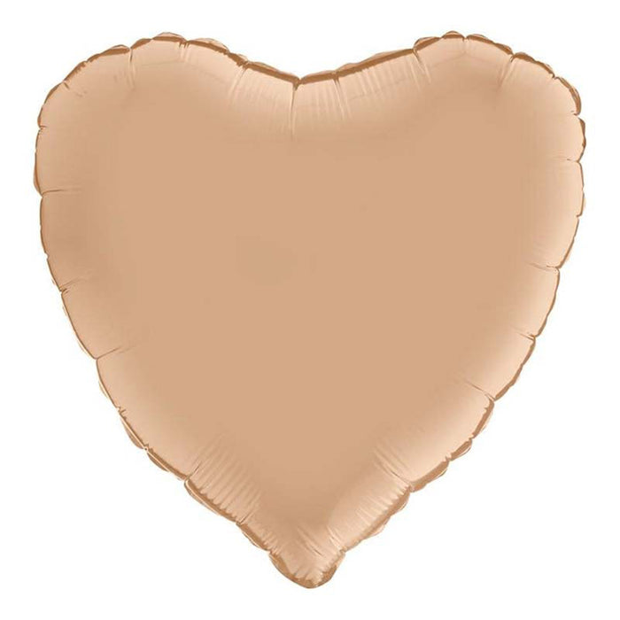 Herz Folienballon 18"/46cm (unverpackt) | Nude Satin