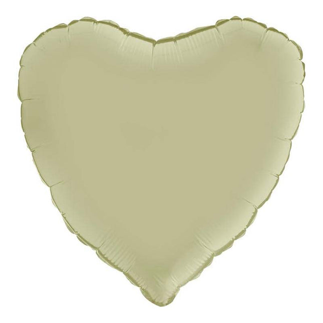 Herz Folienballon 18"/46cm (unverpackt) | Olive Green Satin