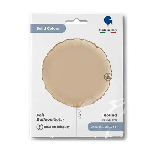 Folienballon Lose - Uni Rund ø 46 cm | Creme Satin