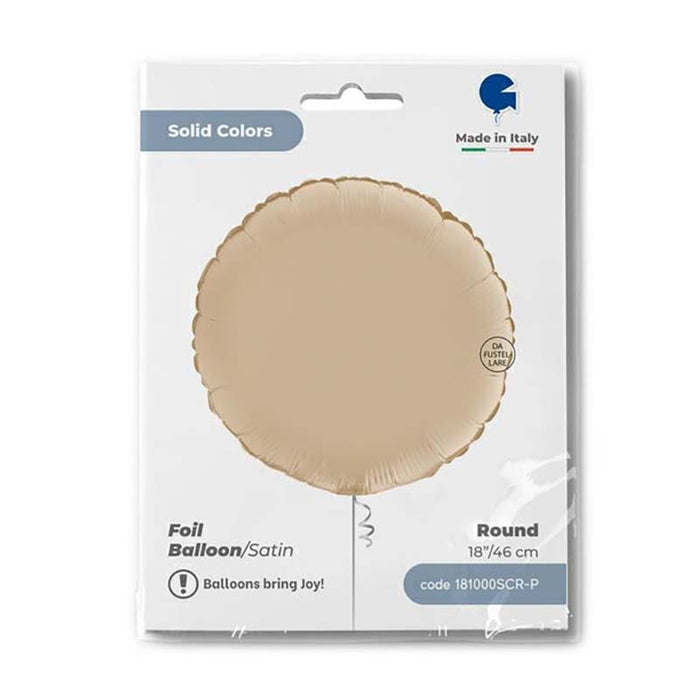 Folienballon Lose - Uni Rund ø 46 cm | Creme Satin