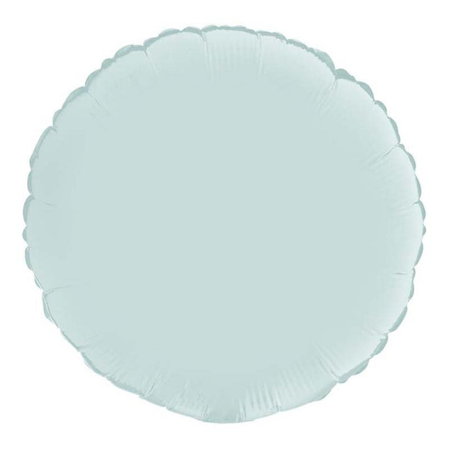 Folienballon Lose - Uni Rund ø 46 cm | Blue Pastel Satin