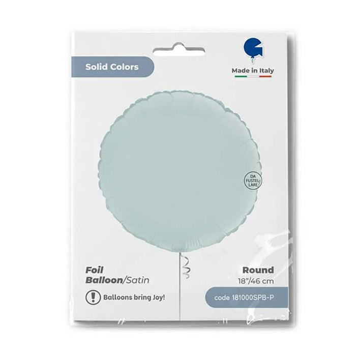 Folienballon Lose - Uni Rund ø 46 cm | Blue Pastel Satin