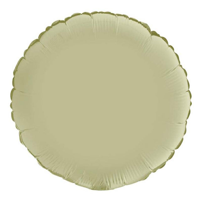 Folienballon Lose - Uni Rund ø 46 cm | Olive Green Satin