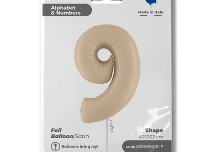 Riesenzahl Folienballon 40"/102cm | Satin Cream #9
