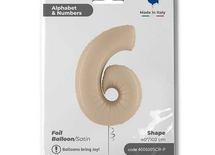 Riesenzahl Folienballon 40"/102cm | Satin Cream #6