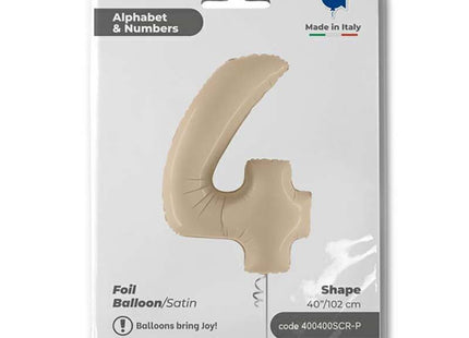 Riesenzahl Folienballon 40"/102cm | Satin Cream #4