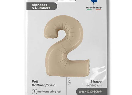 Riesenzahl Folienballon 40"/102cm | Satin Cream #2