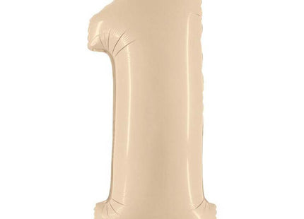 Riesenzahl Folienballon 40"/102cm | Satin Cream #1