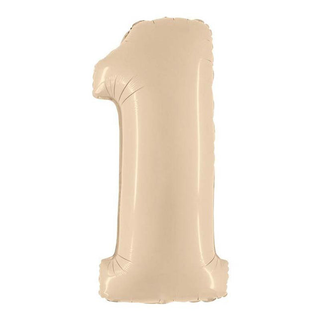 Riesenzahl Folienballon 40"/102cm | Satin Cream #1