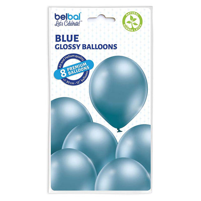 50 Luftballons Uni Glossy Ø30/33cm | Blau