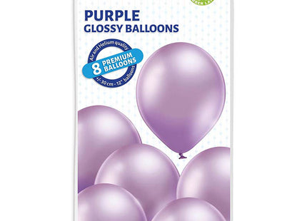 8 Luftballons Uni Glossy Ø30/33cm | Lila