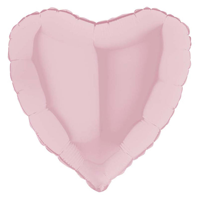 18"/Ø46cm Folienballon Lose - Uni Herz | Pastel Pink