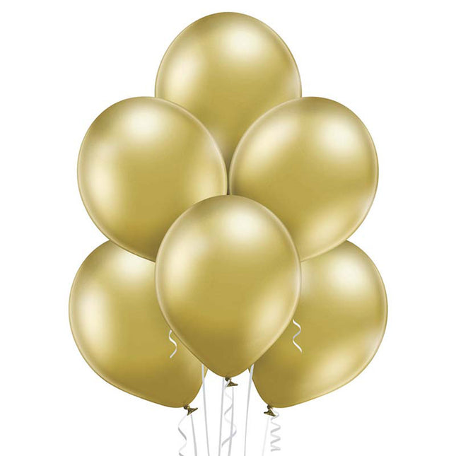25 Stk. Luftballon Uni Glossy Ø 12cm | Gold