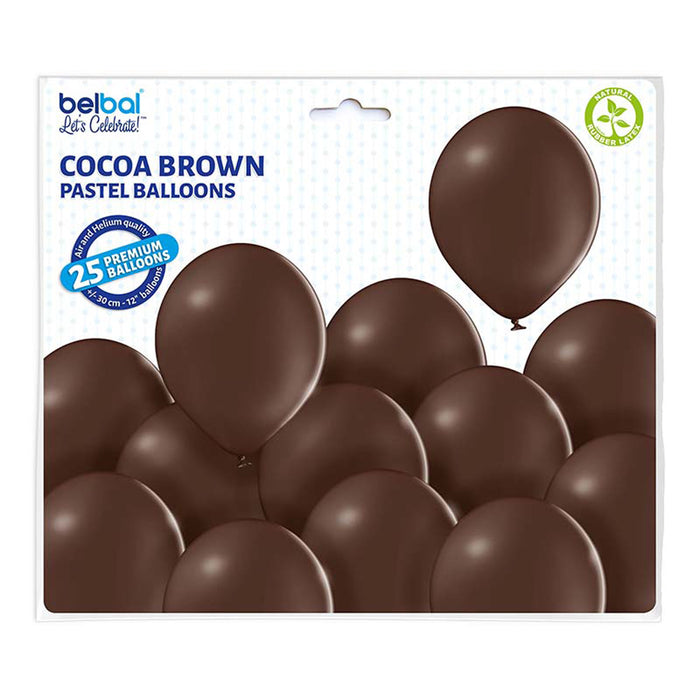 50 Luftballons Uni Pastell Ø 30/33cm | Cocoa Brown