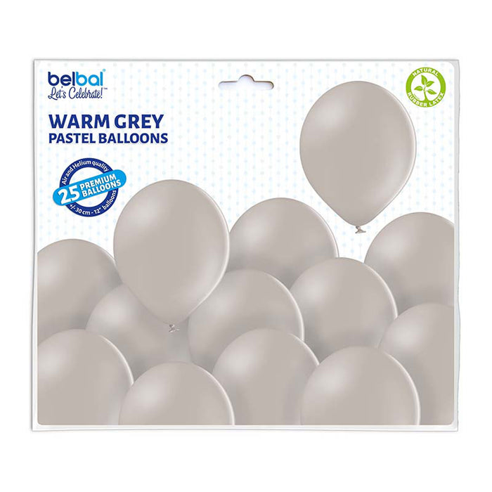 50 Luftballons Uni Pastell Ø 30/33cm | WarmGrey