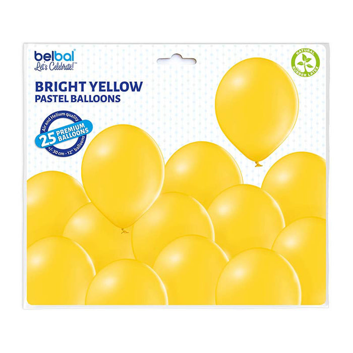 50 Luftballons Uni Pastell Ø 30/33cm | Bright Yellow