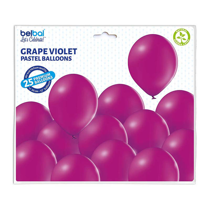 50 Luftballons Uni Pastell Ø 30/33cm | Grape Violet