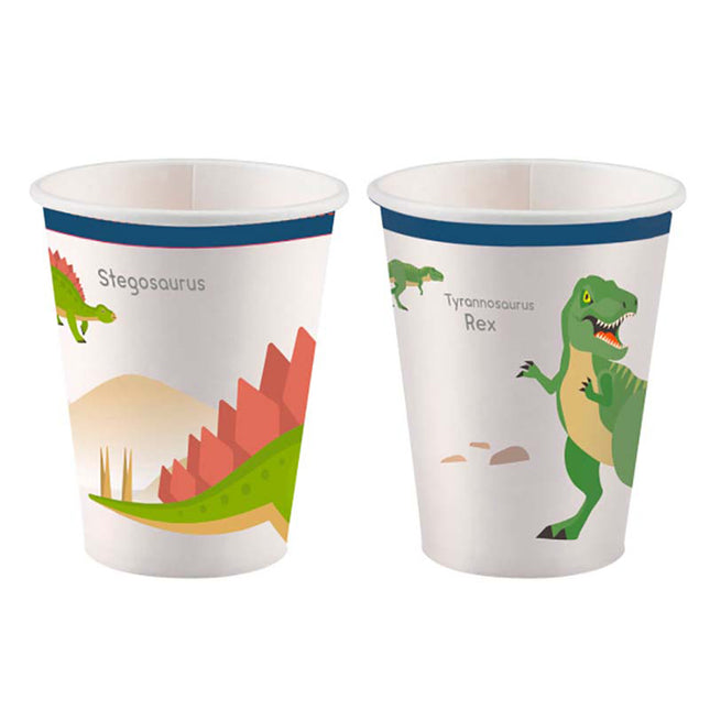 Pappbecher Dinosaurier 250ml/8Stk.