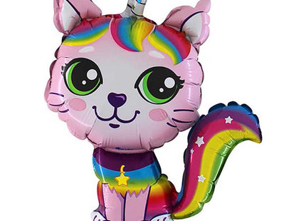 Shape Folienballon Lose - Rainbow Cat Girl Pink E (Non-Metallic) | HF2