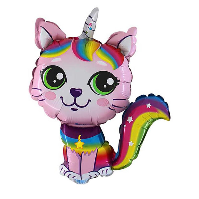 Shape Folienballon Lose - Rainbow Cat Girl Pink E (Non-Metallic) | HF2