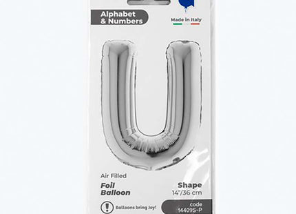 ABC14 Buchstabe U silber 36 cm