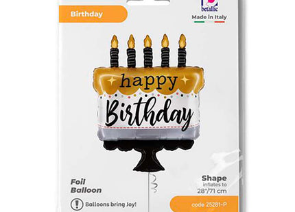 ABC Shape Metallic Satin Bday (G)