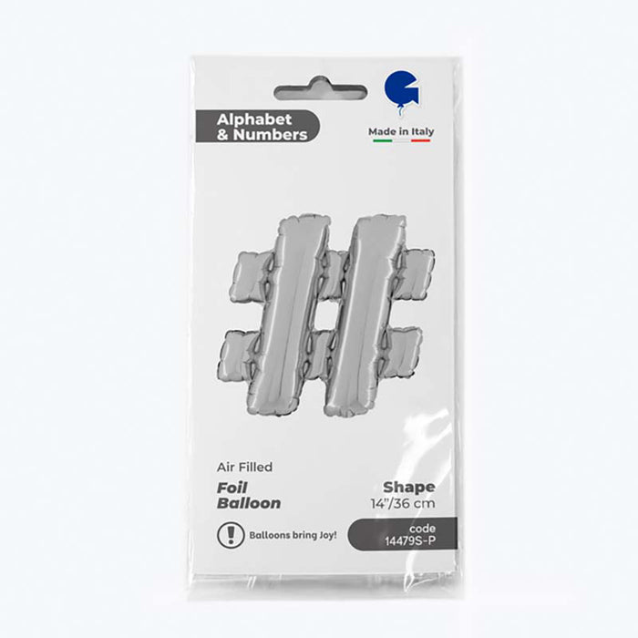 ABC14 Buchstabe # silber 36 cm