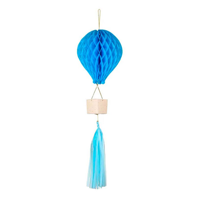 Wabenball Heißluftballon Blau