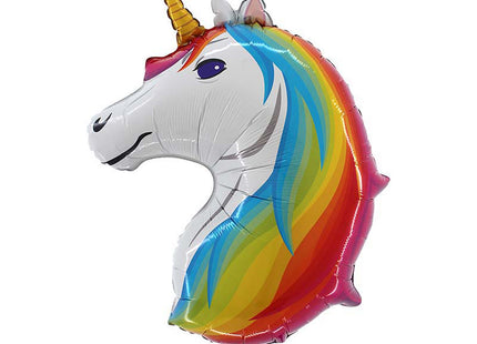 Folienballon Lose - Einhornkopf Regenbogen Bunt | 27"