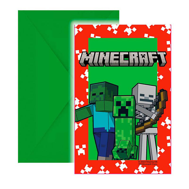 Einladung Minecraft 6Stk. FSC