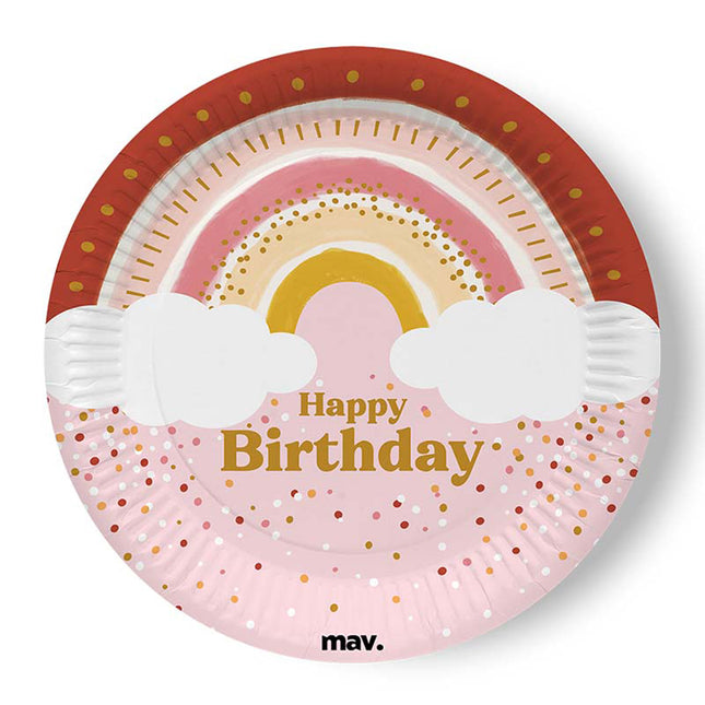 Pappteller HB Boho Birthday 23cmØ/8 St.