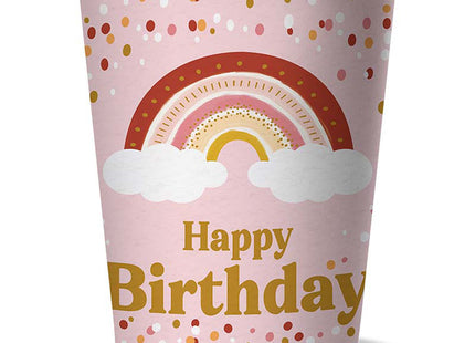 Pappbecher HB Boho Birthday 200ml/8Stk.