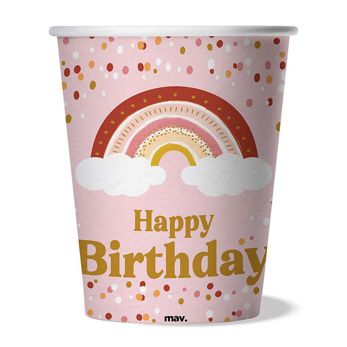Pappbecher HB Boho Birthday 200ml/8Stk.