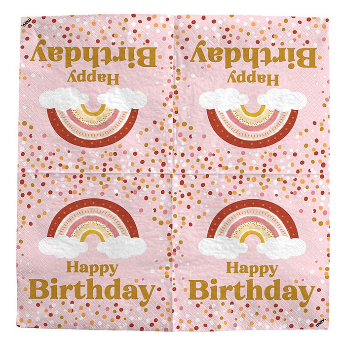 Servietten HB Boho Birthday 33x33cm/ 20St.