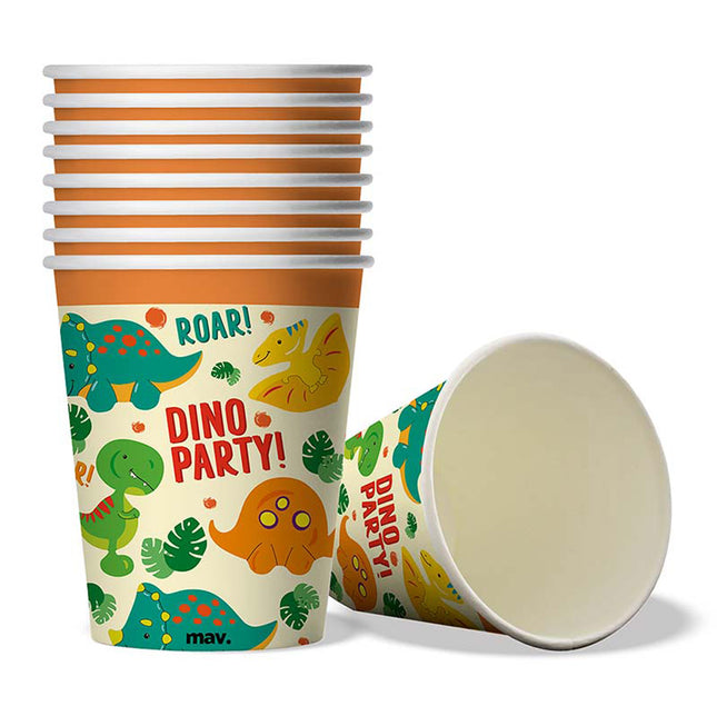 Pappbecher Dinosaurier 200ml/8Stk.