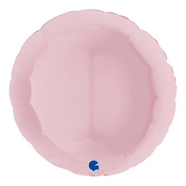 36"/Ø91cm Folienballon Lose - Uni Rund | Pastel Pink