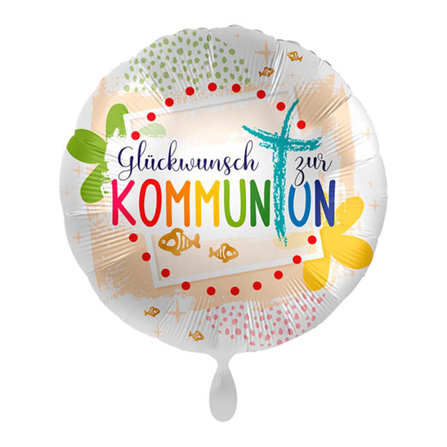 ABC18 Folienballon "Glückwunsch zur Kommunion" Rund Ø43cm